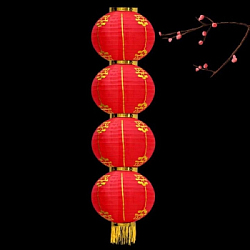 Китайский фонарь Круглый с рисунком, 4 яруса 30см