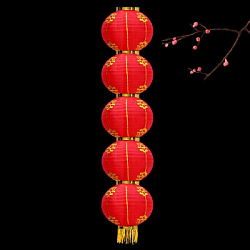 Китайский фонарь Круглый с рисунком, 5 ярусов 30см